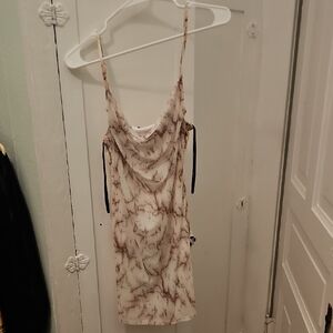 Forever 21 White and Brown Marble Dress